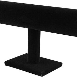 Black Velvet T-Bar Jewelry Display Stand Bracelet & Necklace Holder for Home Org